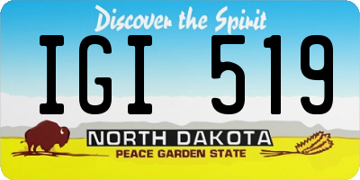 ND license plate IGI519