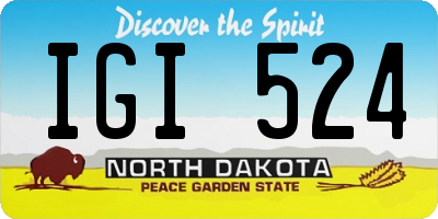 ND license plate IGI524