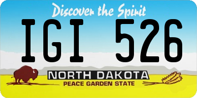 ND license plate IGI526