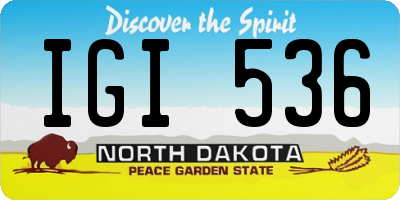 ND license plate IGI536