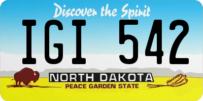 ND license plate IGI542