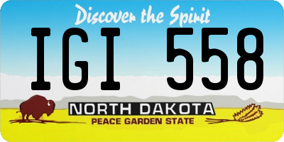 ND license plate IGI558