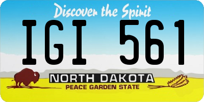 ND license plate IGI561