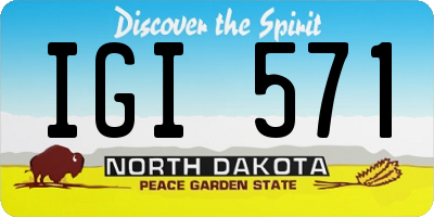 ND license plate IGI571