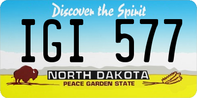 ND license plate IGI577