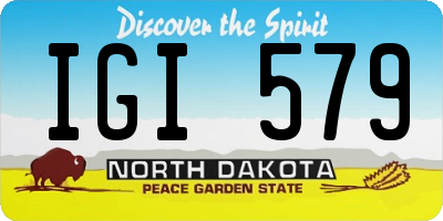 ND license plate IGI579