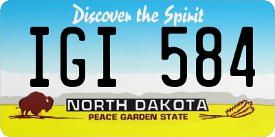 ND license plate IGI584