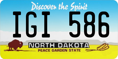 ND license plate IGI586