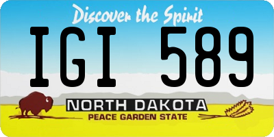 ND license plate IGI589