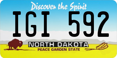 ND license plate IGI592
