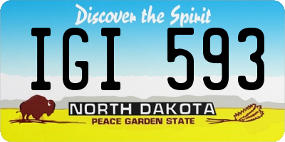 ND license plate IGI593