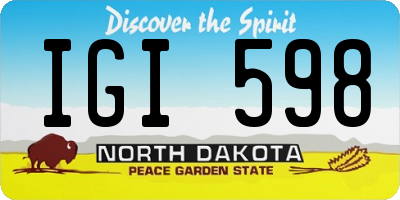 ND license plate IGI598