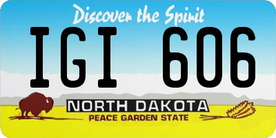 ND license plate IGI606