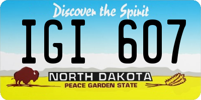 ND license plate IGI607