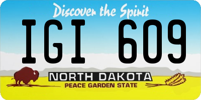ND license plate IGI609