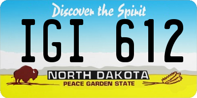 ND license plate IGI612