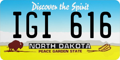 ND license plate IGI616