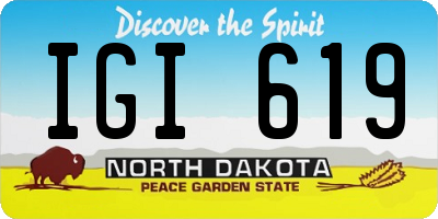 ND license plate IGI619
