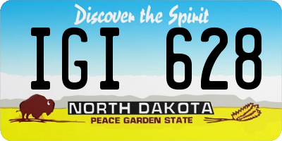 ND license plate IGI628