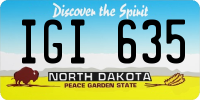 ND license plate IGI635
