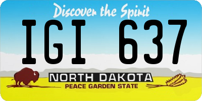 ND license plate IGI637