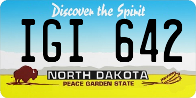 ND license plate IGI642