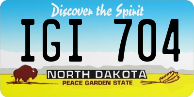 ND license plate IGI704