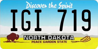 ND license plate IGI719