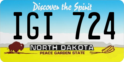 ND license plate IGI724