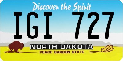 ND license plate IGI727