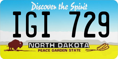 ND license plate IGI729