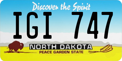 ND license plate IGI747