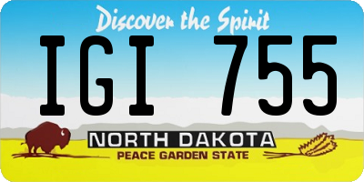 ND license plate IGI755