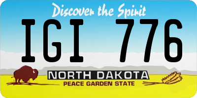 ND license plate IGI776