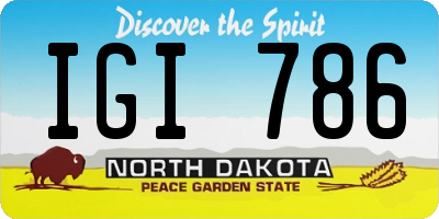 ND license plate IGI786