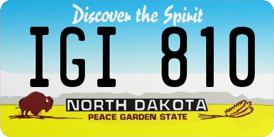 ND license plate IGI810