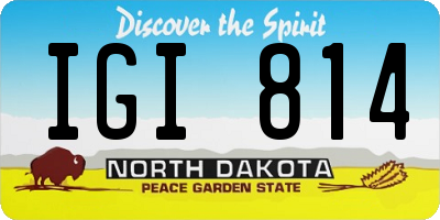 ND license plate IGI814