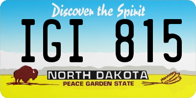 ND license plate IGI815