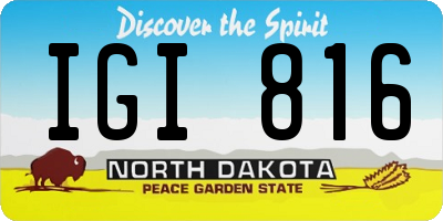 ND license plate IGI816