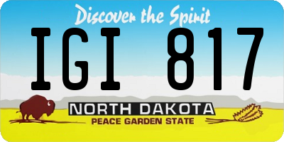 ND license plate IGI817