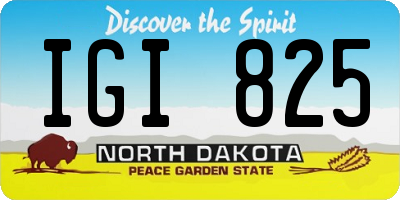ND license plate IGI825