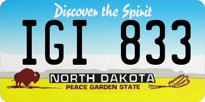 ND license plate IGI833