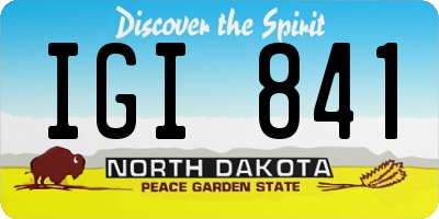 ND license plate IGI841