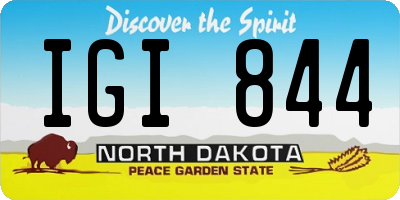 ND license plate IGI844