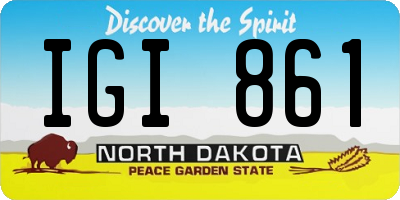 ND license plate IGI861