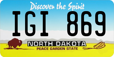 ND license plate IGI869