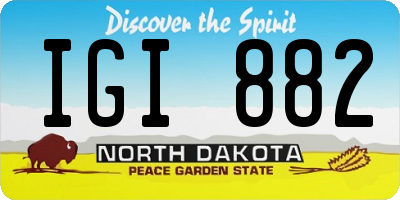 ND license plate IGI882