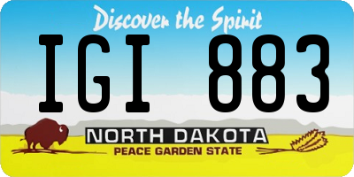 ND license plate IGI883