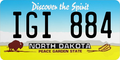 ND license plate IGI884