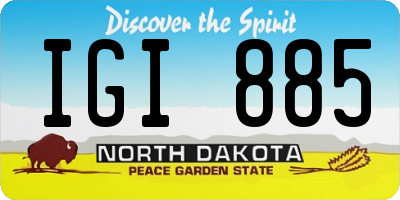 ND license plate IGI885